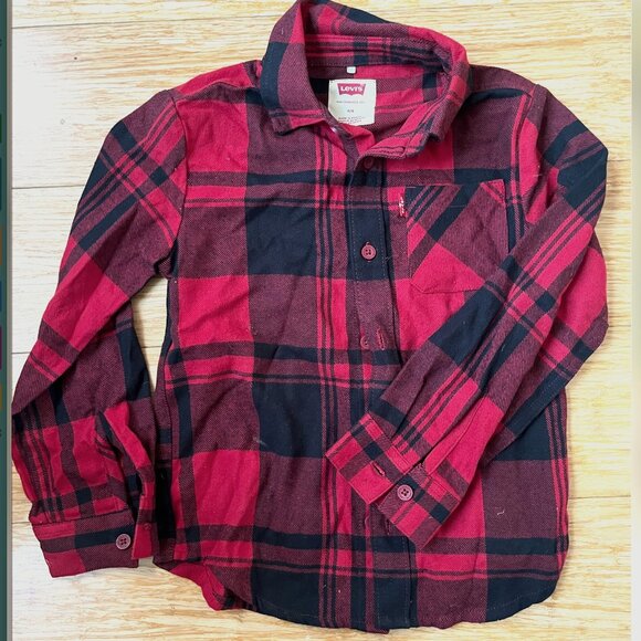 LIKE NEW Levi's Red Tab Flannel Button Up, Size 4T/5T - Picture 1 of 2